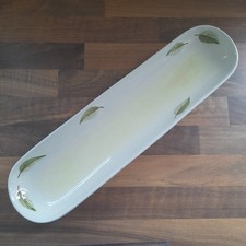 Ceramic Embossed Leaf Garlic Bread Serving Plate Tray 15" X 4" Tableware Décor