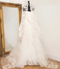 Designer Elie Saab ivory wedding dress size 8 with beautiful laced sleeved Veil 