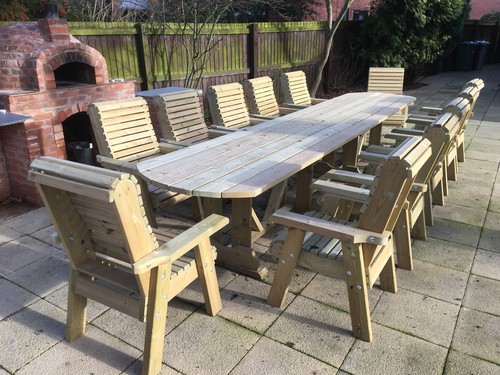 Large wooden garden - large, table