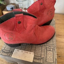 Red Or Dead Red leather Ankle