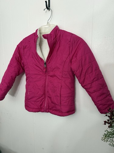 Girls hot pink faux fur - 6, 6x