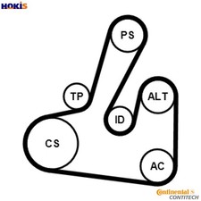 VRIBBED BELT SET 6PK1705K2 FOR