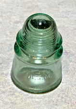 Glass Telephone Insulator AGM- Green Vintage Very Good Condition & Colour