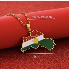 Kurdish Flag 100% Gold Plated