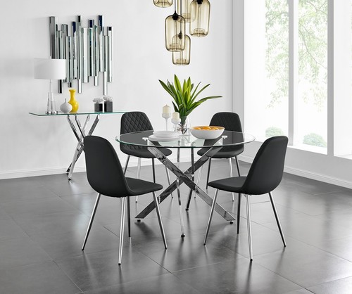 Novara large round chrome - round,