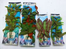 4 artifical plant For fish tank, 2 XL 14" tall, 2 L 9" tall. Set 5