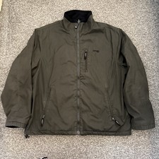 Schott NYC Reversible Jacket Mens Uk XL Khaki Black Fleece Lined Utility Coat