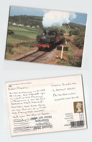 Vintage postcard steam train - postcard,