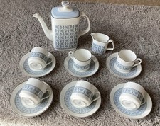 Vintage Royal Doulton Counterpoint Coffee Set Bone China Cups saucers Pots