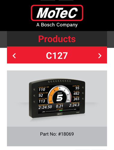 New motec c127 - motec, display
