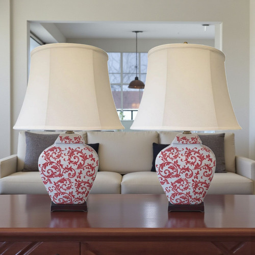 Pair chinese table lamps - of,