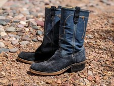 VTG Sears Denim Blue Suede