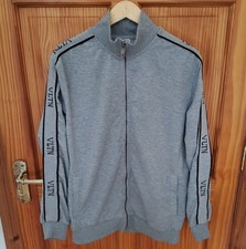 VALENTINO Hoodie Mens Full-Zip Cotton VLTN Logo Long Sleeve Fleece Grey Size L