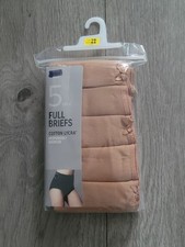 Marks & Spencer Ladies 5 Pack Cotton Lycra Full Briefs Rich Amber Size 16