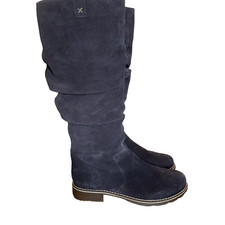 Moshulu Loch Slouchy Suede Navy Long Boots- Size EU 39 / UK 6 .New without tags.