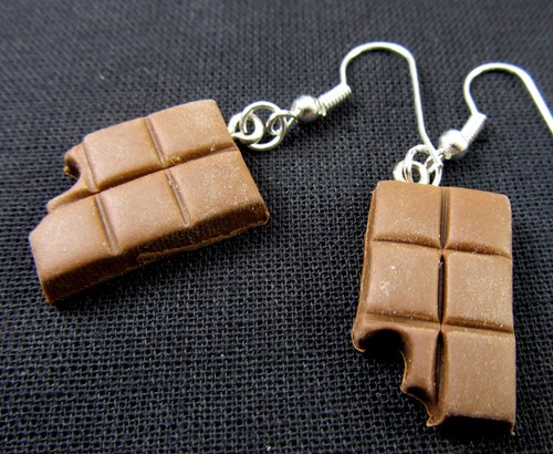 Chocolate with bite earrings - with,