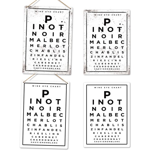 Metal wall sign wine eye - -,