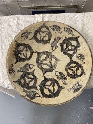 Sgraffito large ceramic - sgraffito,