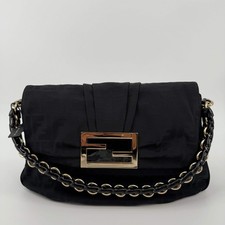 FENDI Black Zucca Mia Flap Handbag LIVESTREAM