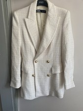 Cream Boucle Jacket Zara Size