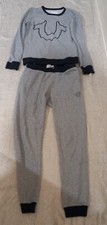 True Religion kids boys 100% cotton grey tracksuit set size 116cm L/G