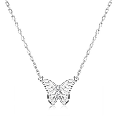 Silver plated butterfly - silver,