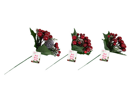 3pcs christmas red berry - 3pcs, stems