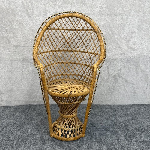 Vintage mini wicker peacock - mini,