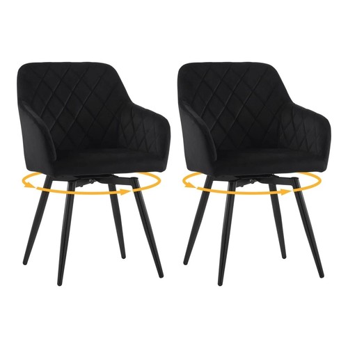 Set swivel velvet dining - 2,