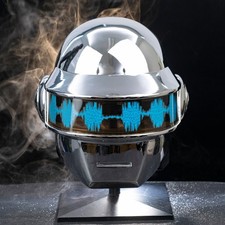 Xcoser Daft Punk Thomas Bangalter Helmet Cosplay Silver Plated with EL Lights