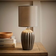 Grey Fluted Table Lamp