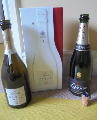 Empty lanson champagne bottle - empty,