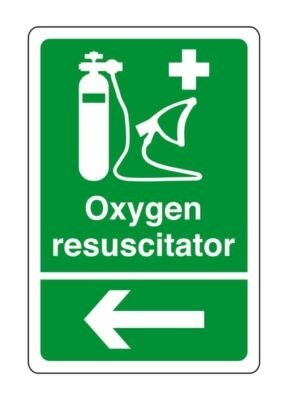 Oxygen resuscitator arrow left