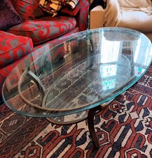 Vintage retro 1970’s  French Pierre Vandel Villa D’este oval glass Coffee Table