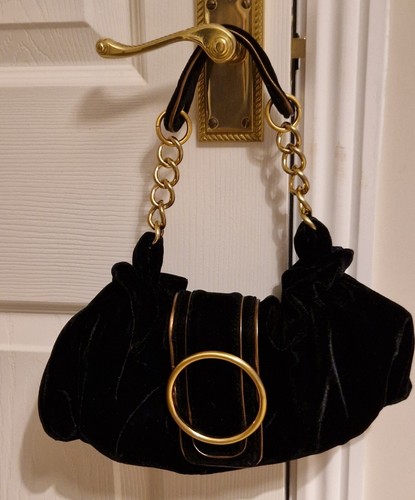 Gionni black velvet - black, handbag