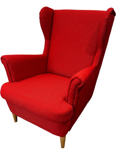 Reupholstered red wingback - reupholstered,