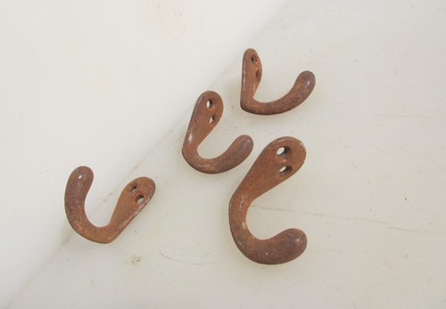 Antique iron hooks old coat - old,