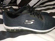 Skechers Sketch Air Ladies Trainers Sz5 Black White Embossed Logo Air Soles Mesh