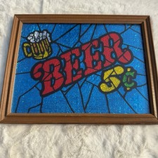 Beer Sign Vintage Glitter Art