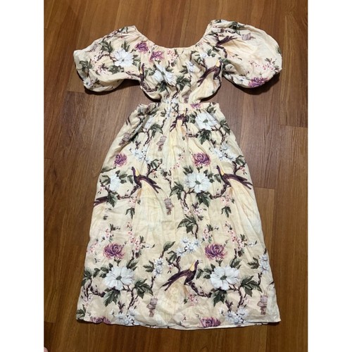 Cream floral bird - cream,