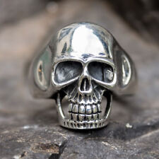 Skull Ring Chunky .925 sterling silver Biker Heavy Metal Gothic Punk Sizes M - Z