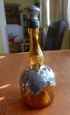 Vintage Glass And Pewter Decanter Carafe