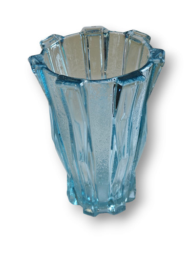 Cubist glass vase designed - , by