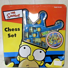 Simpson  Vintage 1997 Chess Set  Tin Complete with Board Complete
