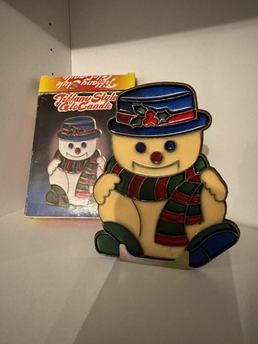 Vintage tiffany style snowman - style,
