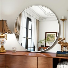 Large Round Wall Mounted Mirror Bathroom Bedroom Makeup Dressing Mirror Circle