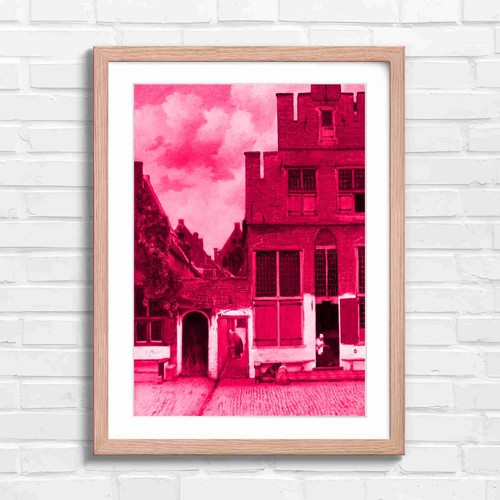 Dutch street scene with brick - street,