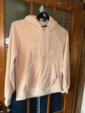 Fila Women's Peach Colour Velour Feel Hoodie Size XS