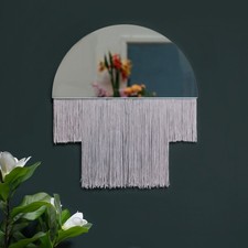 Silvery Grey Wall Mirror Boho
