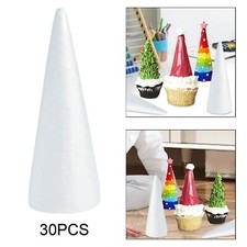 30x Cone Foam Craft White